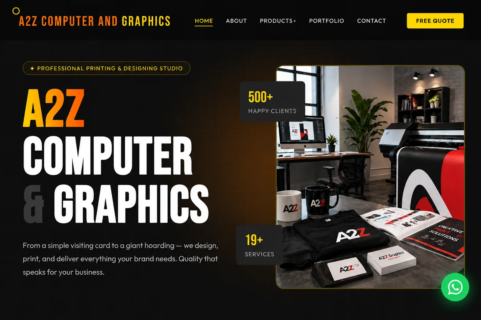 A2Z Graphics & Computer website preview